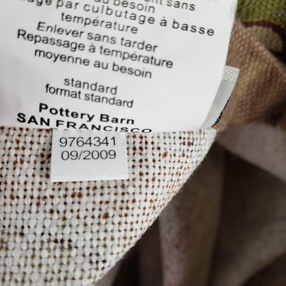 Pair of Pottery Barn Simone Jacobean Linen Cotton Standard Pillow Shams
